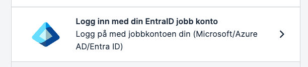 skjermbilde av hvordan valgmuligheten for microsoft entra-id ser ut i Ansattporten